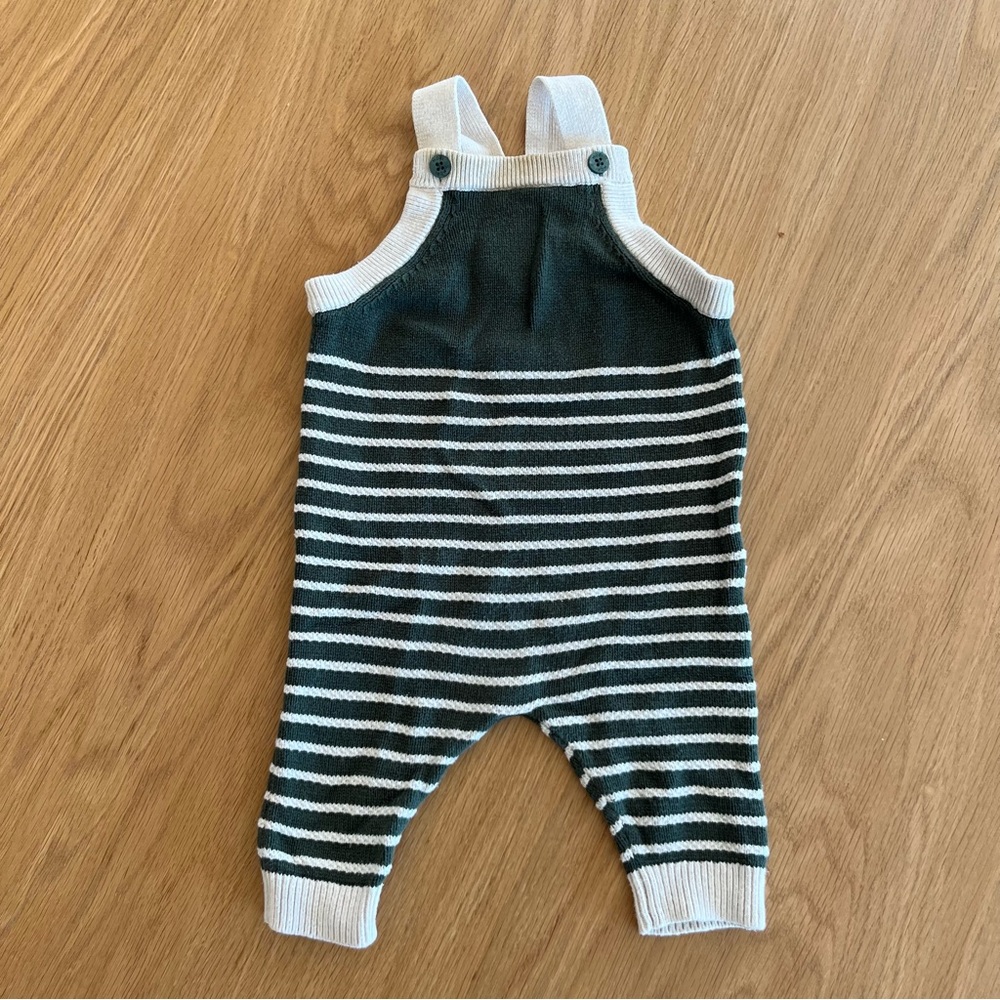 MORI striped knit overalls 3-6 mo